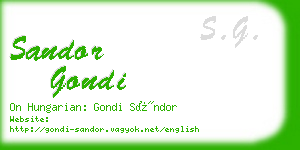 sandor gondi business card